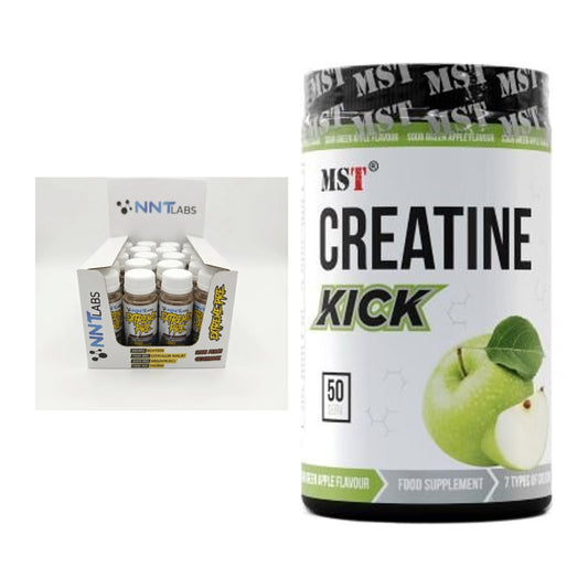 Tréninková sada: NNT Extreme Pre-Workout Shot + MST Creatine Kick - všechny položky v ceně