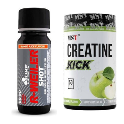 Trainings-Set: Olimp R-Weiler Shot + MST Creatine Kick – alle enthaltenen Artikel