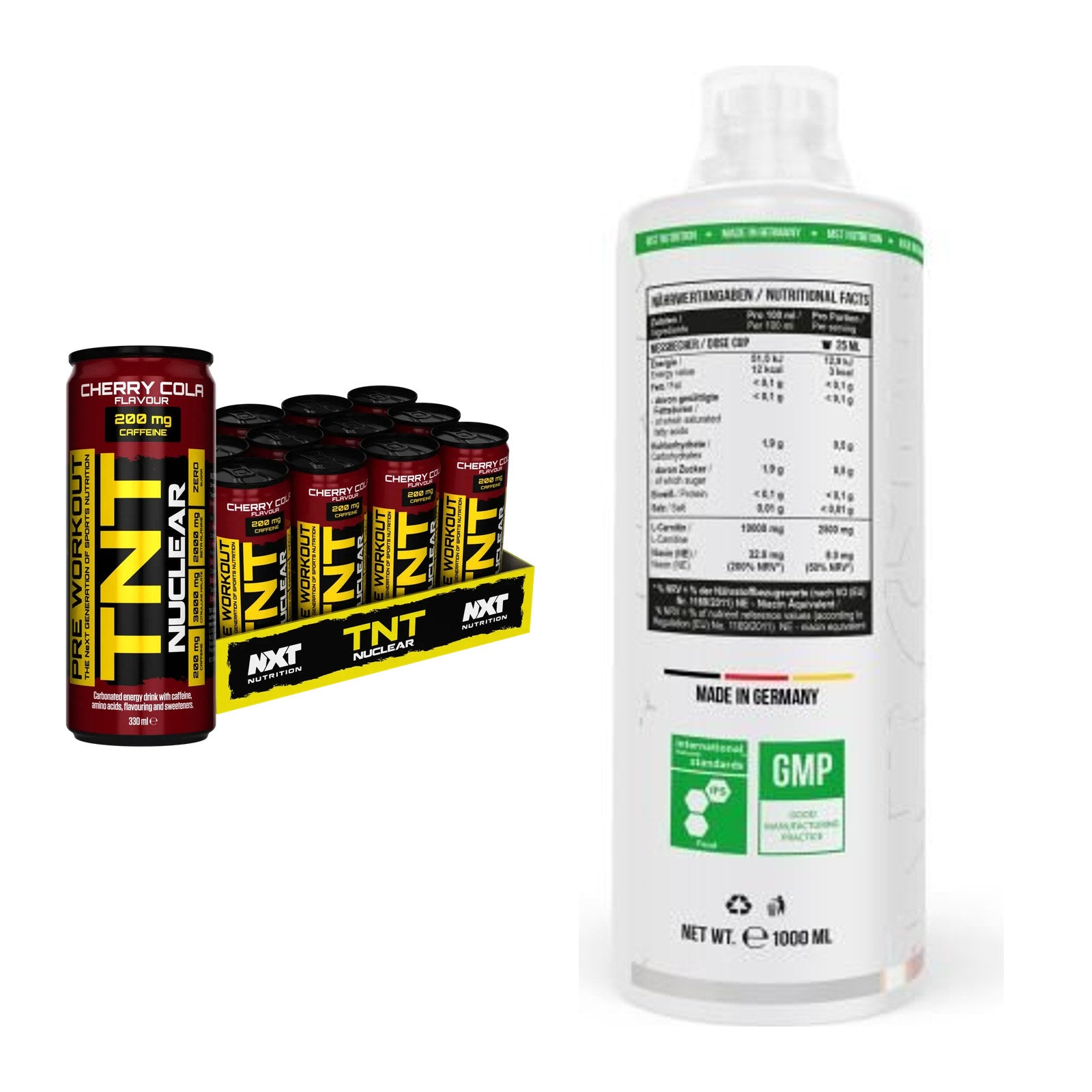 Σετ προπόνησης: NXT Nutrition TNT NUCLEAR + MST L-Carnitine 100.000 - περιλαμβάνονται όλα τα είδη