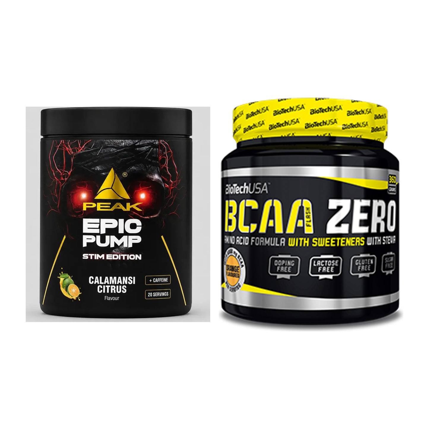 Trainings-Set: Peak Epic Pump Stim Edition + BioTech BCAA Zero – alle enthaltenen Artikel