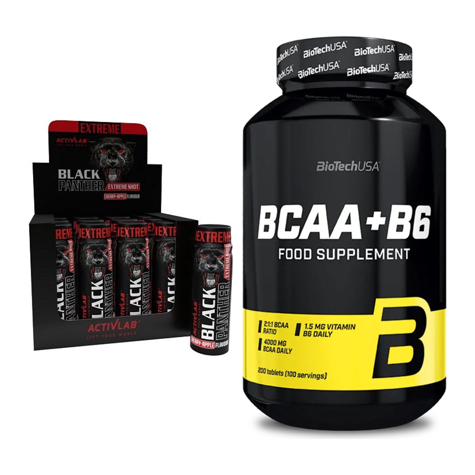 Trainings-Set: Activlab Black Panther + BioTech BCAA+B6 200 Tabl – alle enthaltenen Artikel