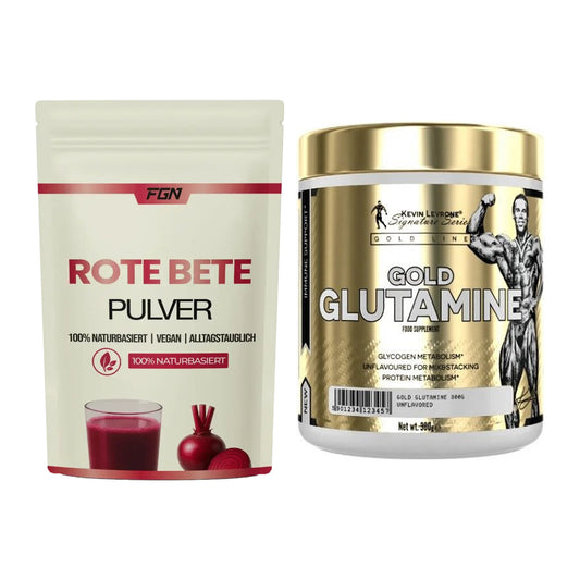 Trainings-Set: FGN Rote Beete Pulver + Kevin Levrone GOLD Glutamine – alle enthaltenen Artikel
