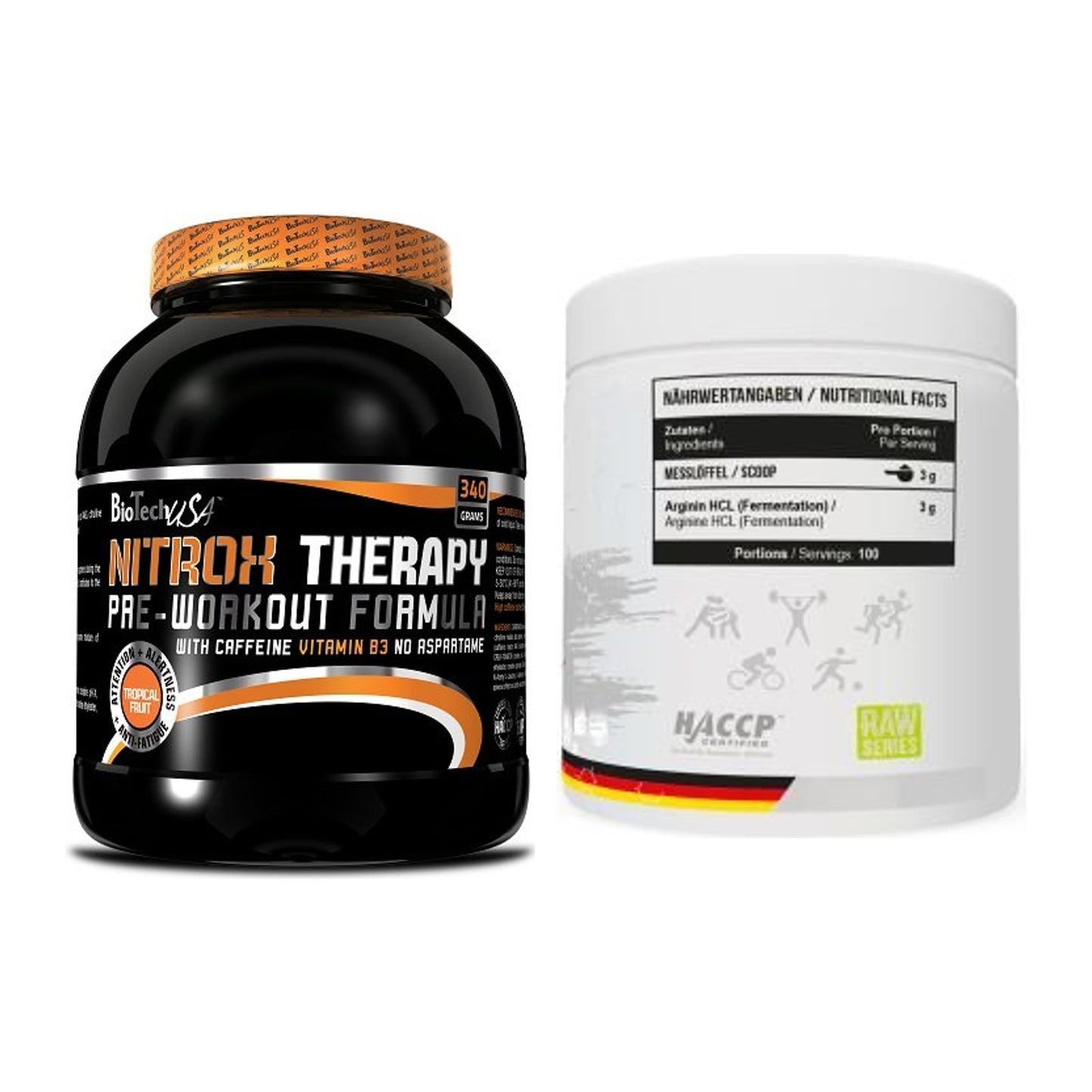 Trainings-Set: BioTech NitroX Therapy + MST Arginine HCL – alle enthaltenen Artikel