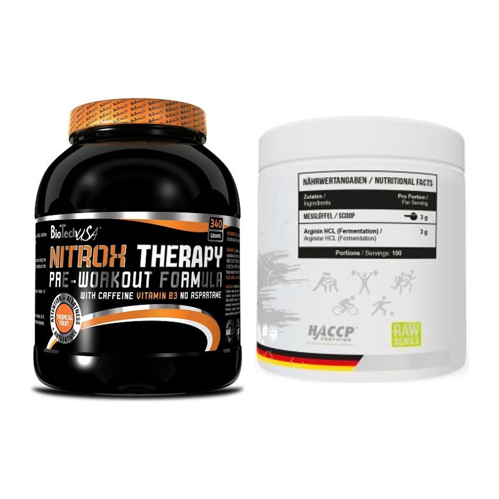 Trainings-Set: BioTech NitroX Therapy + MST Arginine HCL – alle enthaltenen Artikel