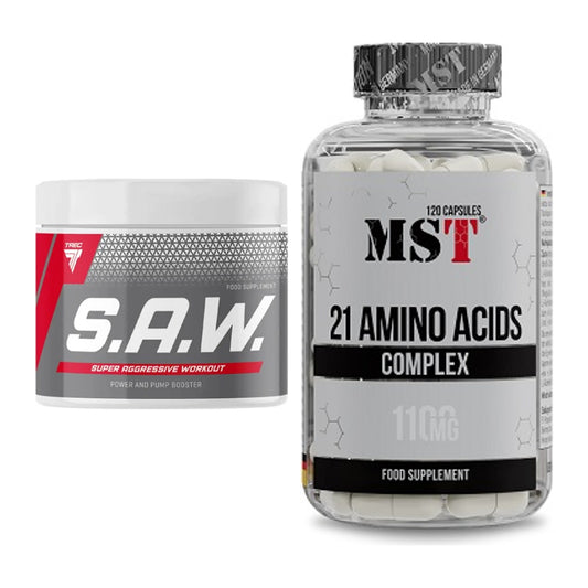 Trainings-Set: Trec Nutrition SAW Booster + MST 21 Amino Acids – alle enthaltenen Artikel