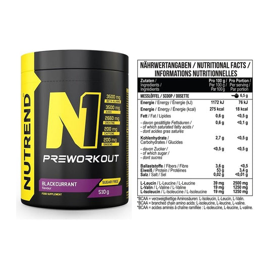 Trainings-Set: Nutrend N1 Preworkout + MST BCAA Zero – alle enthaltenen Artikel