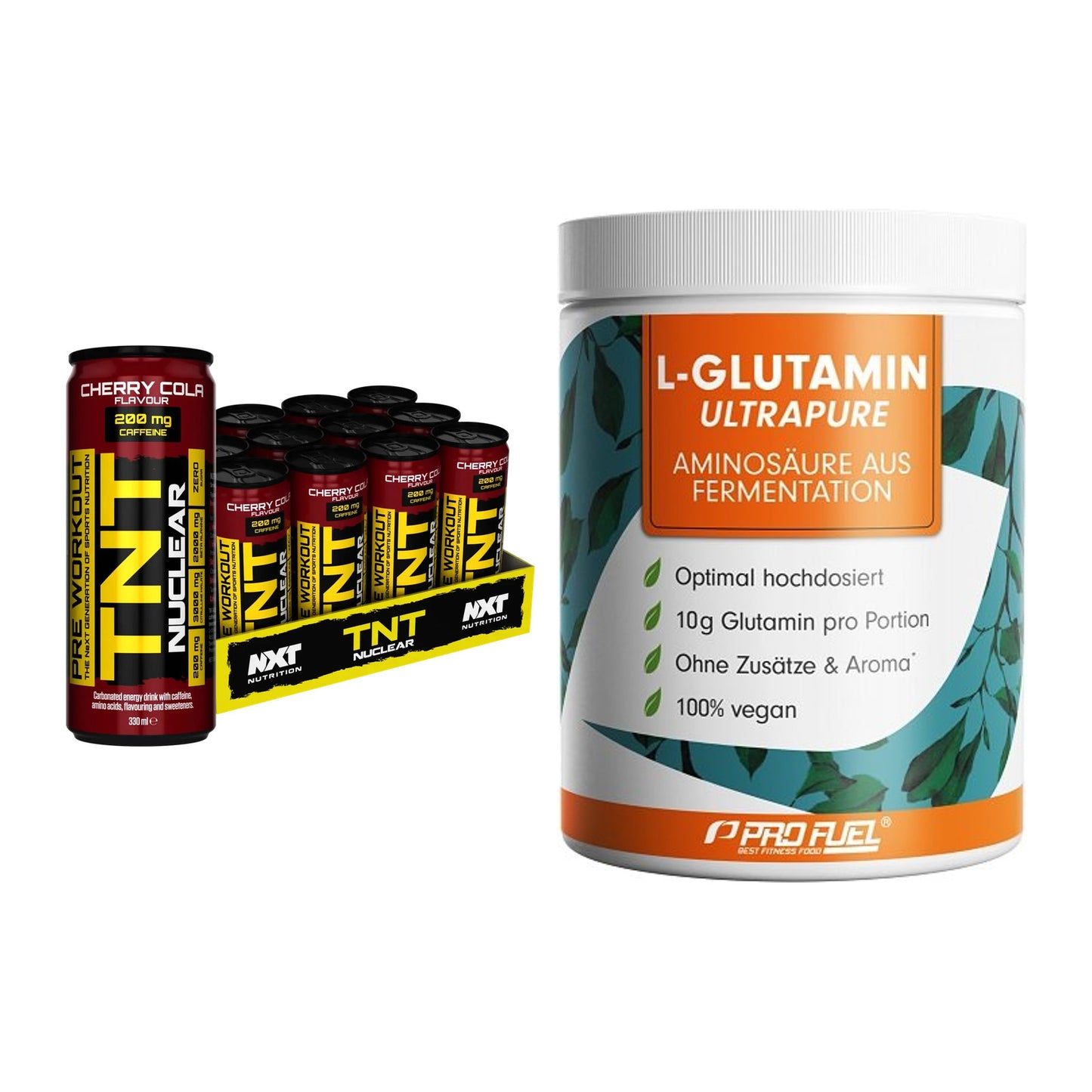 Trainings-Set: NXT Nutrition TNT NUCLEAR + ProFuel Glutamin Ultrapure – alle enthaltenen Artikel