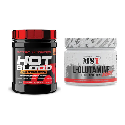 Trainings-Set: Scitec Hot Blood Hardcore + MST Glutamine – alle enthaltenen Artikel