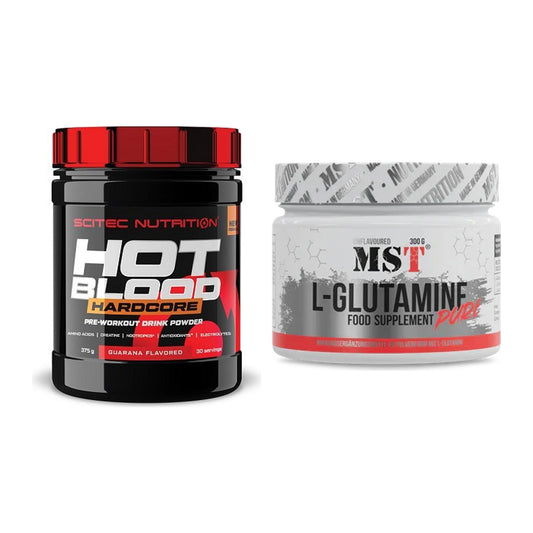 Trainings-Set: Scitec Hot Blood Hardcore + MST Glutamine – alle enthaltenen Artikel