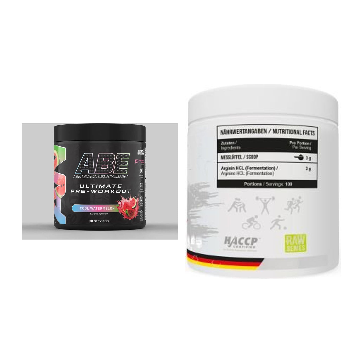 Trainings-Set: Applied Nutrition A.B.E Ultimate + MST Arginine HCL – alle enthaltenen Artikel