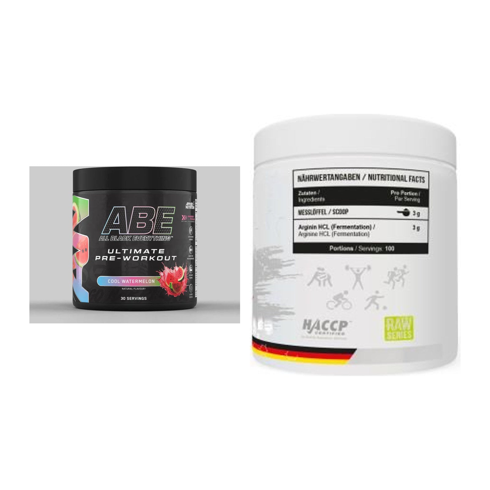 Trainings-Set: Applied Nutrition A.B.E Ultimate + MST Arginine HCL – alle enthaltenen Artikel
