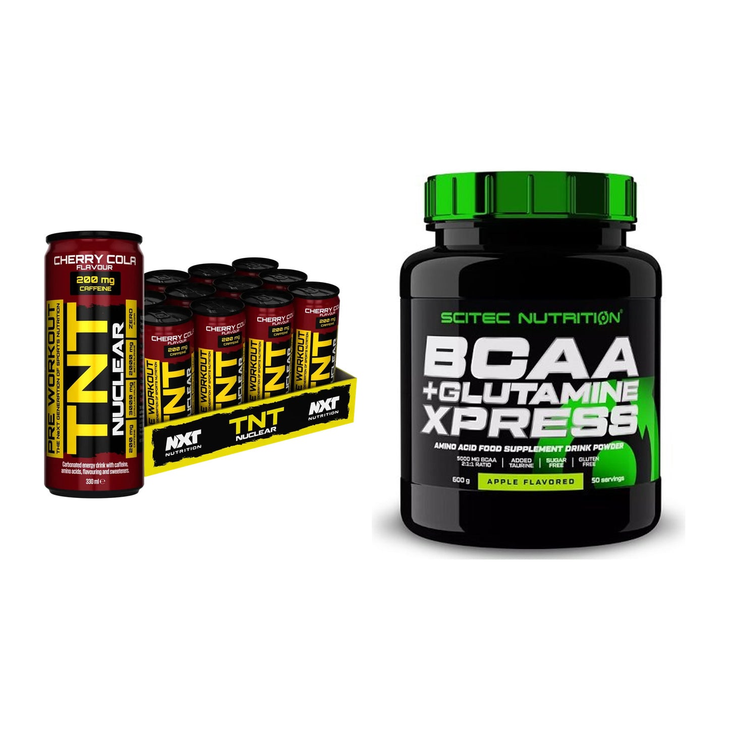 Trainings-Set: NXT Nutrition TNT NUCLEAR + Scitec BCAA+ Glutamine – alle enthaltenen Artikel