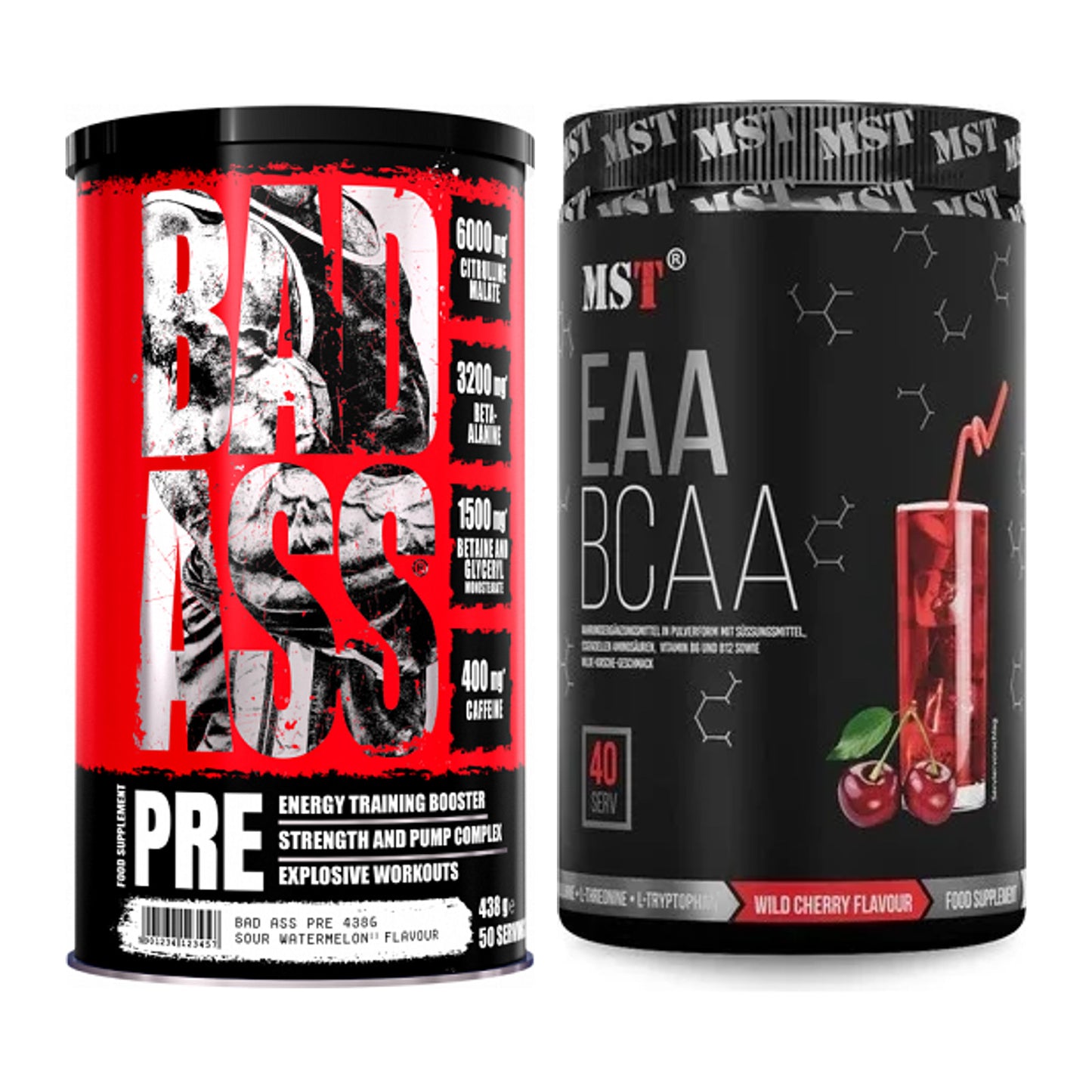 Trainings-Set: BAD ASS Pre + MST EAA & BCAA – alle enthaltenen Artikel