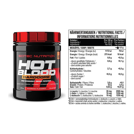 Trainings-Set: Scitec Hot Blood Hardcore + MST BCAA Zero – alle enthaltenen Artikel