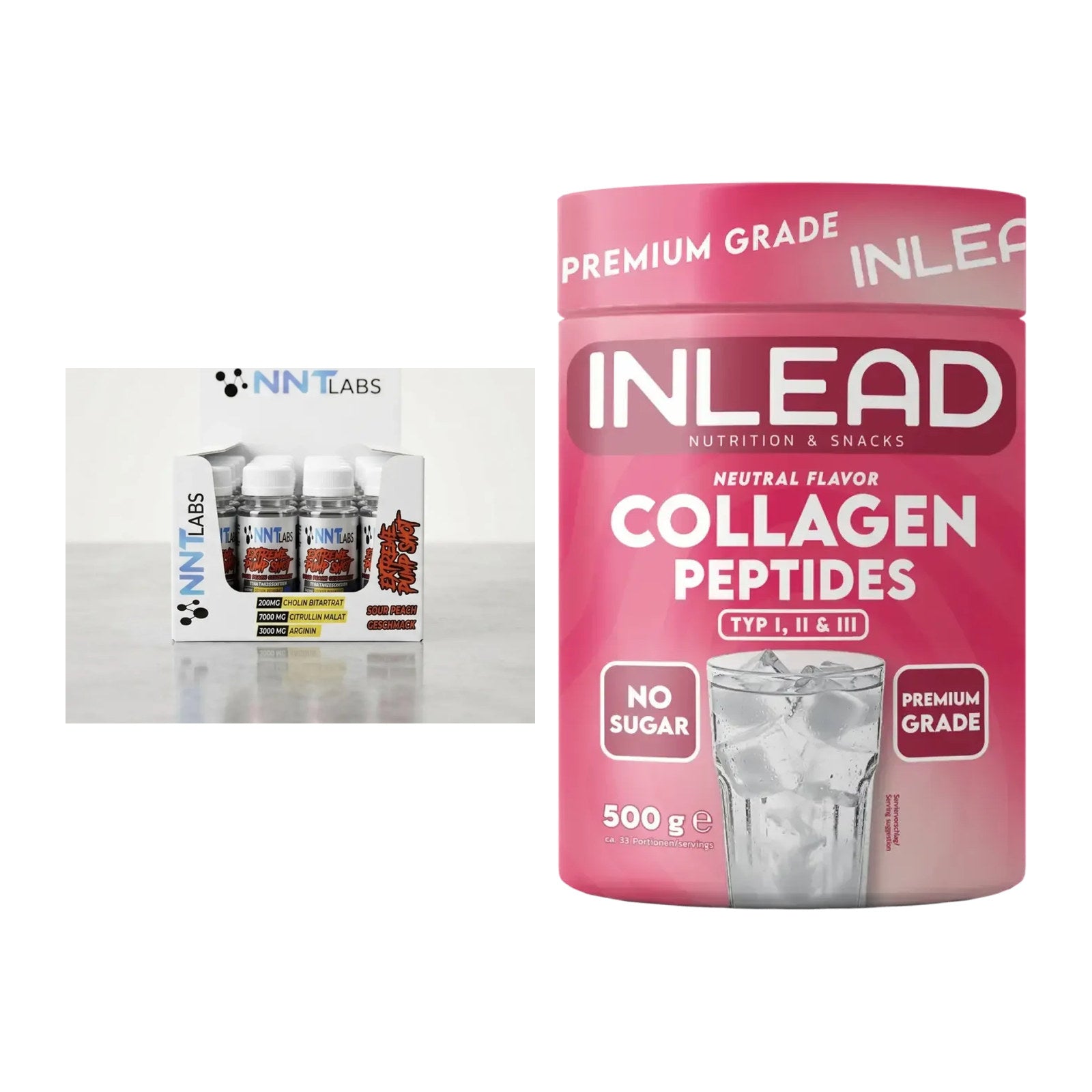 Trainings-Set: NNT Extreme Pump Shot + INLEAD Collagen Peptides – alle enthaltenen Artikel