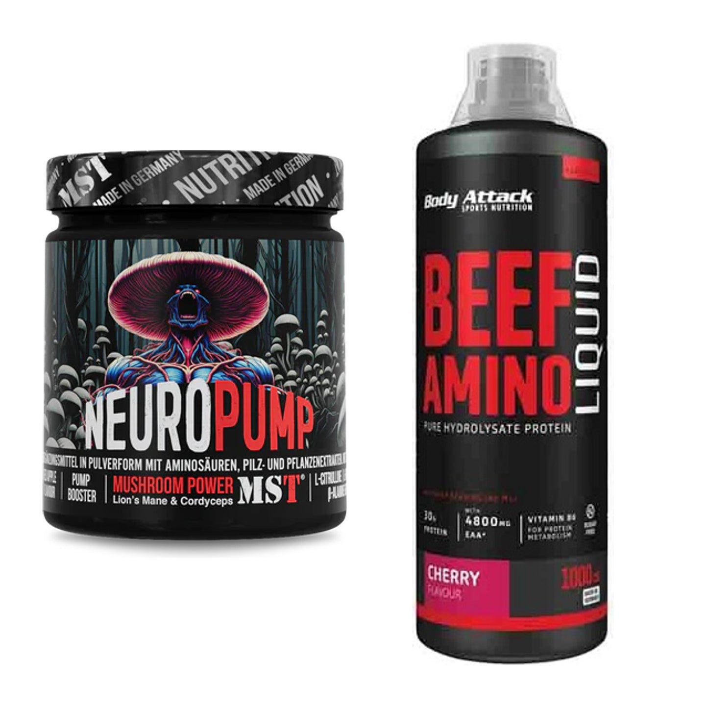 Trainings-Set: MST NeuroPump 270g (Red + Body Attack Beef Amino – alle enthaltenen Artikel
