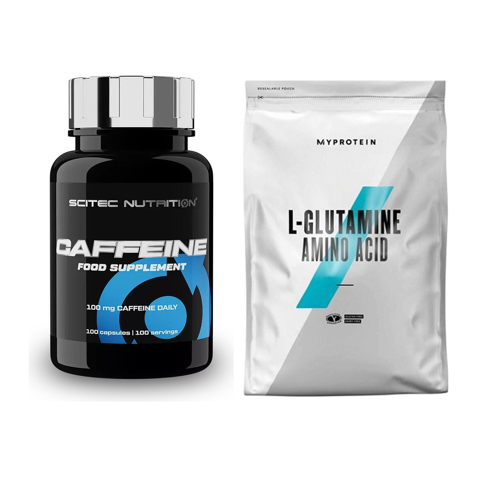 Trainings-Set: Scitec Caffeine + MyProtein Glutamin – alle enthaltenen Artikel