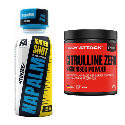 Trainings-Set: FA Nutrition Xtreme Napalm + Body Attack 100 % – alle enthaltenen Artikel