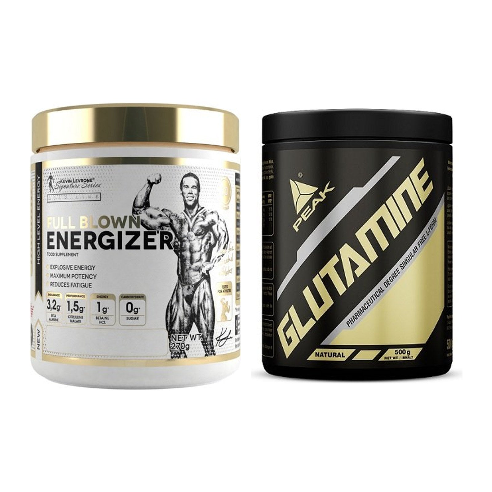 Trainings-Set: Kevin Levrone Full Blown Energizer + Peak Glutamin – alle enthaltenen Artikel