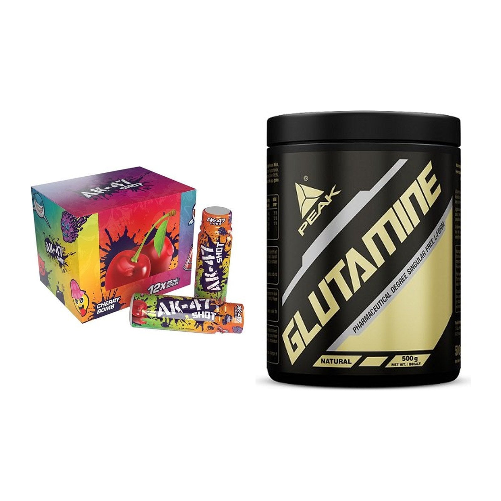 Trainings-Set: AK47 Labs AK47 Shots + Peak Glutamin – alle enthaltenen Artikel