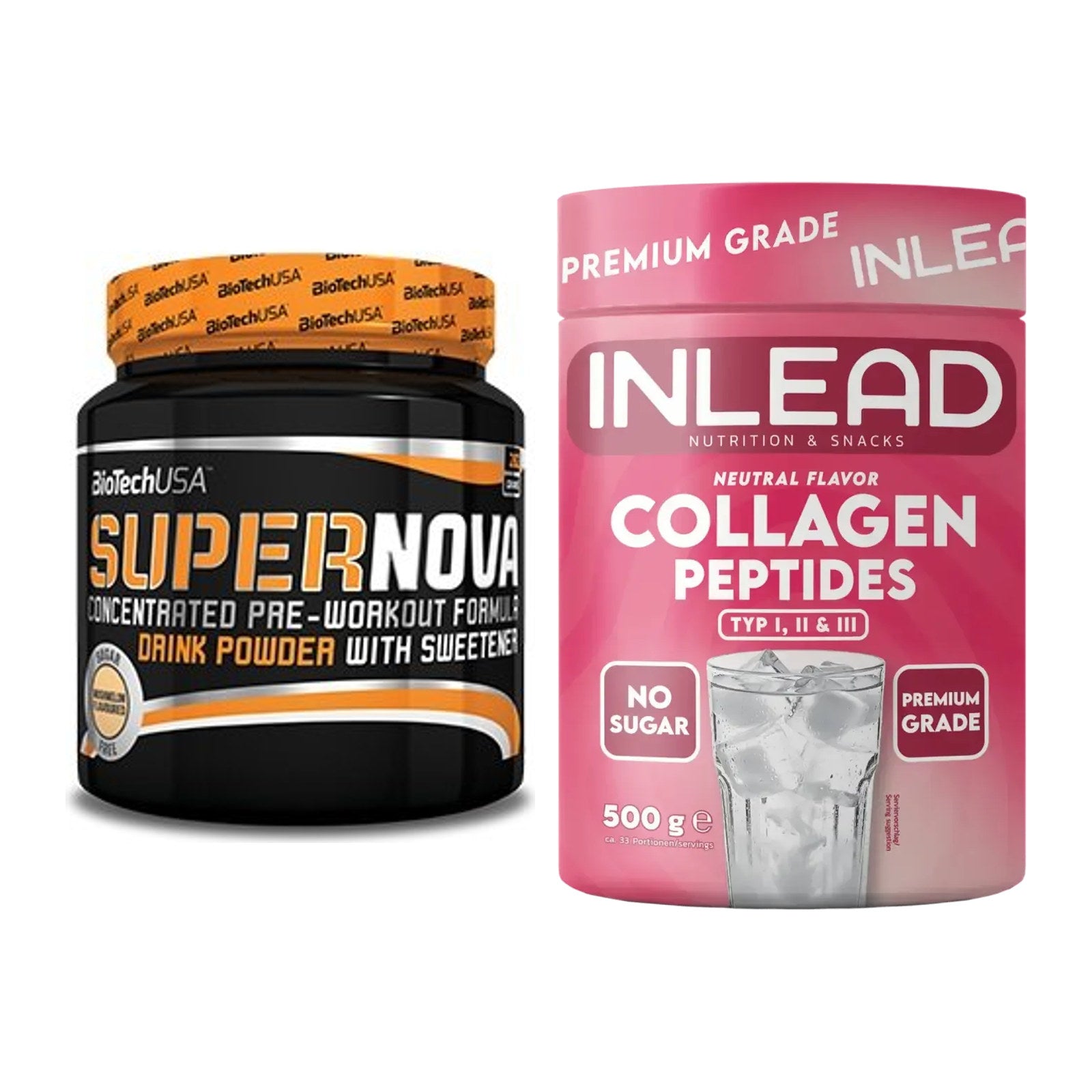 Trainings-Set: BioTech Supernova + INLEAD Collagen Peptides Typ I, II – alle enthaltenen Artikel