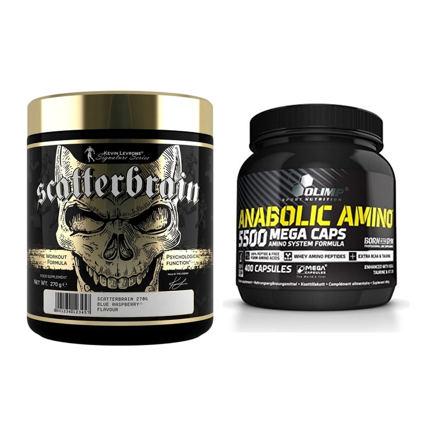 Trainings-Set: Kevin Levrone Scatterbrain + Olimp Anabolic Amino 5500 – alle enthaltenen Artikel