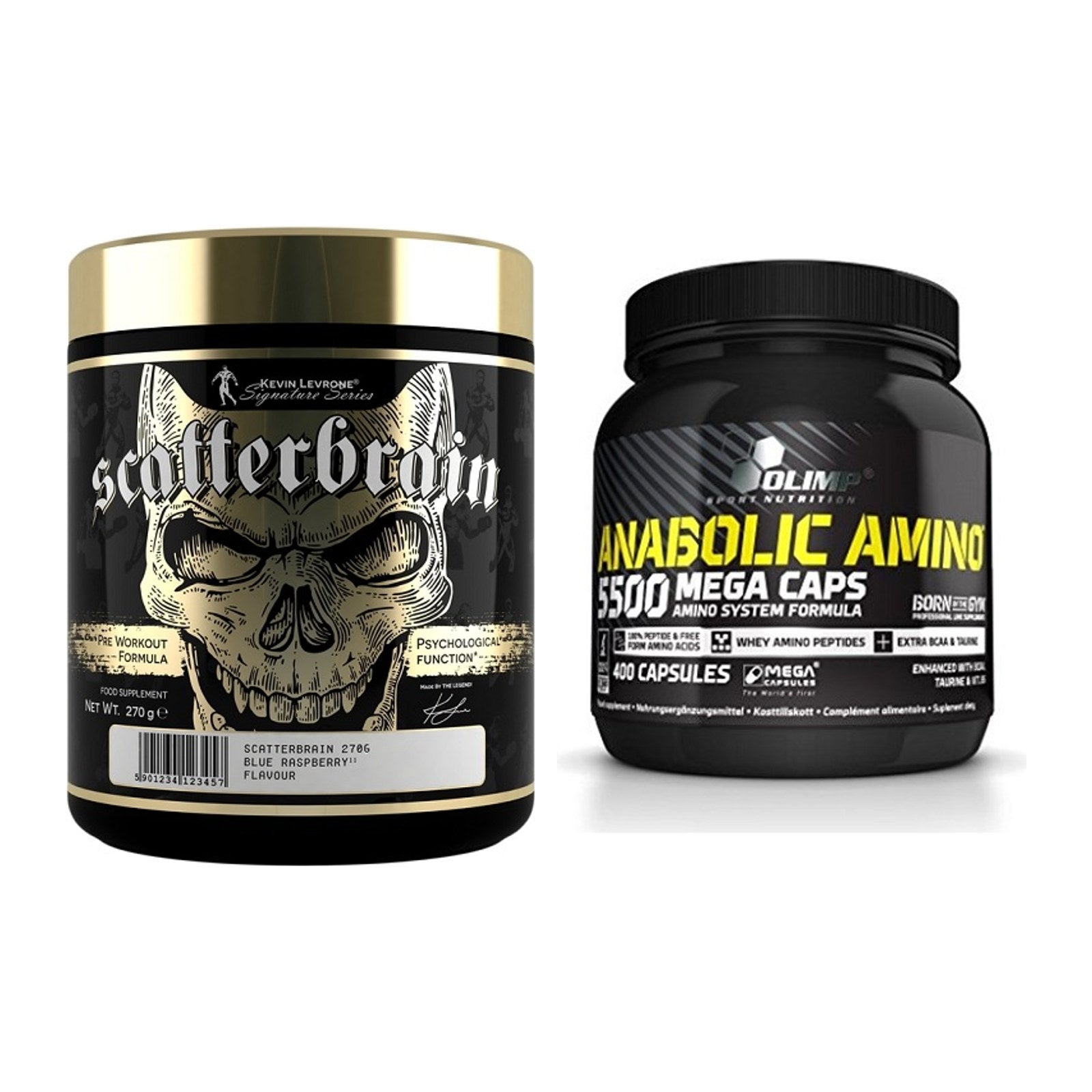 Trainings-Set: Kevin Levrone Scatterbrain + Olimp Anabolic Amino 5500 – alle enthaltenen Artikel