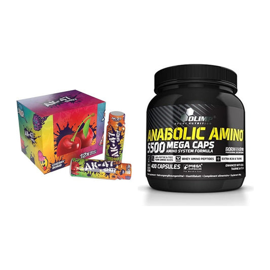 Trainings-Set: AK47 Labs AK47 Shots + Olimp Anabolic Amino 5500 Mega – alle enthaltenen Artikel