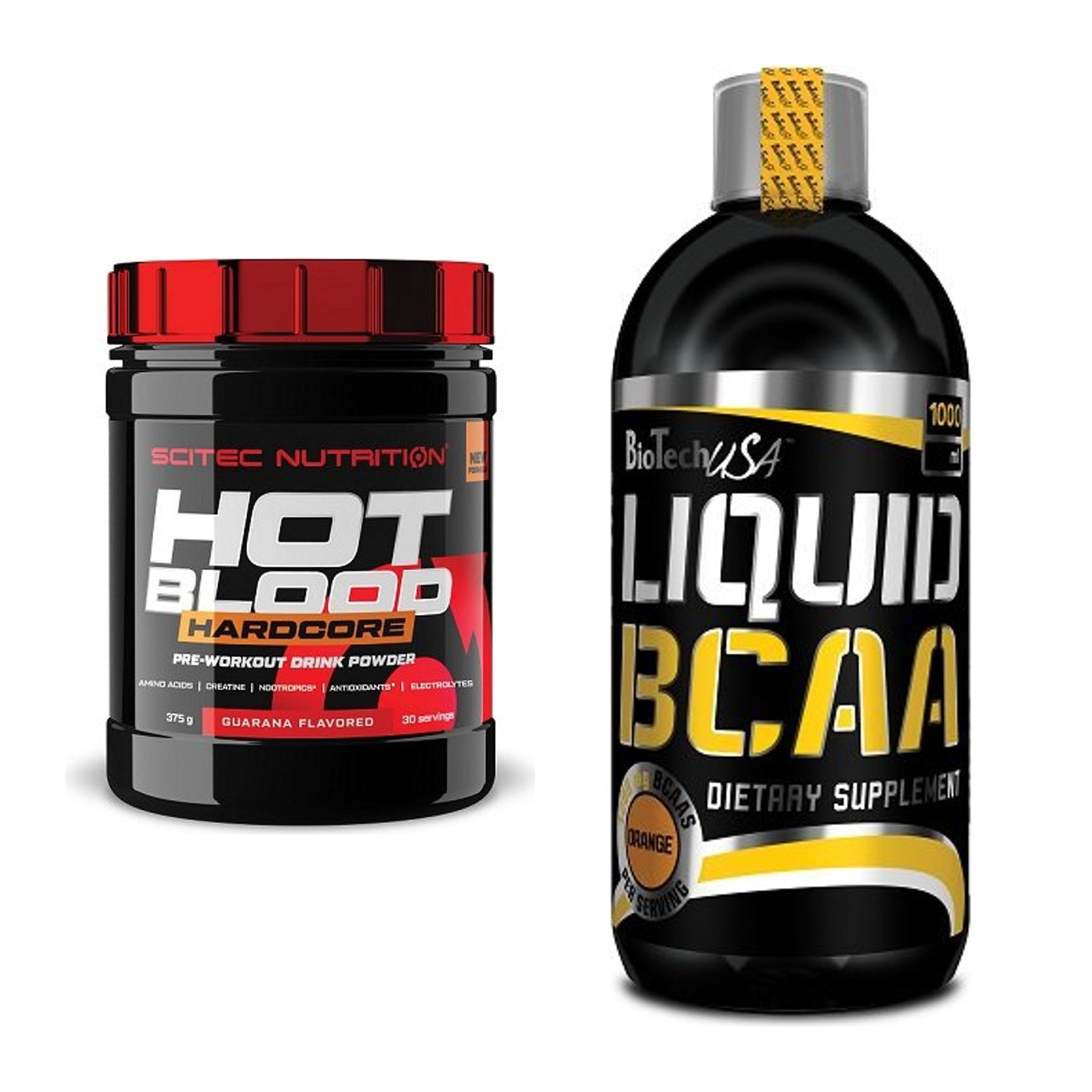 Trainings-Set: Scitec Hot Blood Hardcore + BioTech Liquid BCAA – alle enthaltenen Artikel