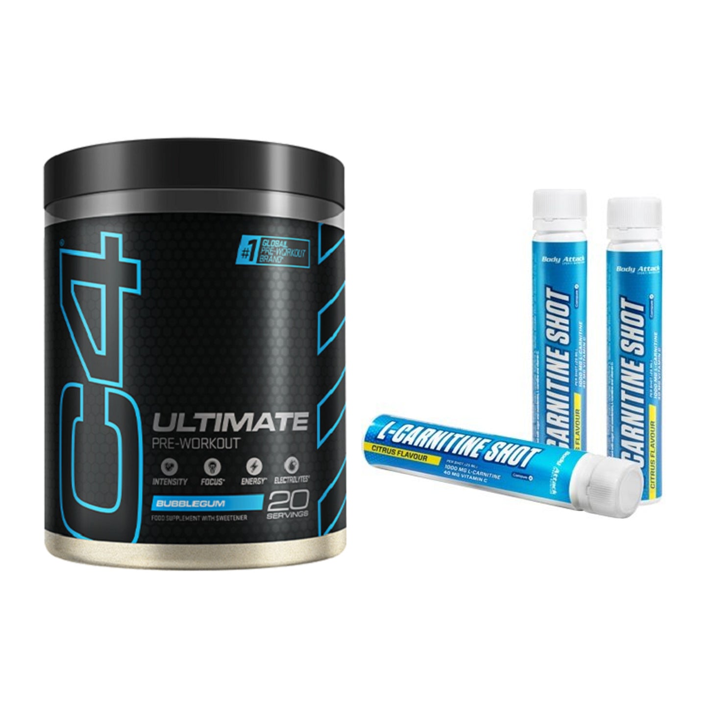 Trainings-Set: Cellucor C4 ULTIMATE 20 + Body Attack L-Carnitine – alle enthaltenen Artikel