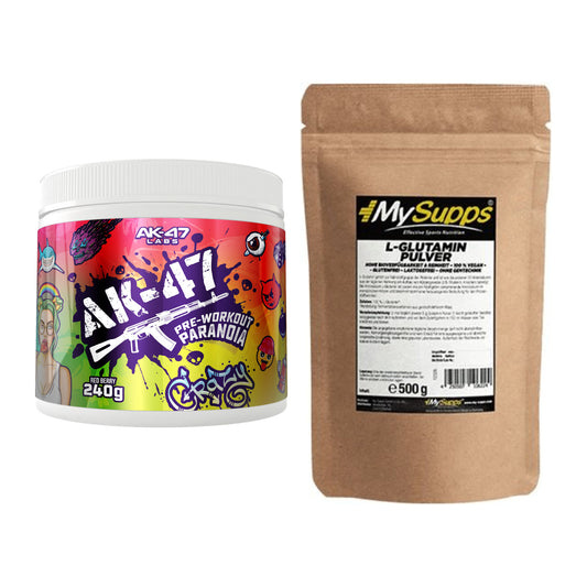 Trainings-Set: AK47 Labs Pre-Workout Paranoia + MySupps Glutamine – alle enthaltenen Artikel