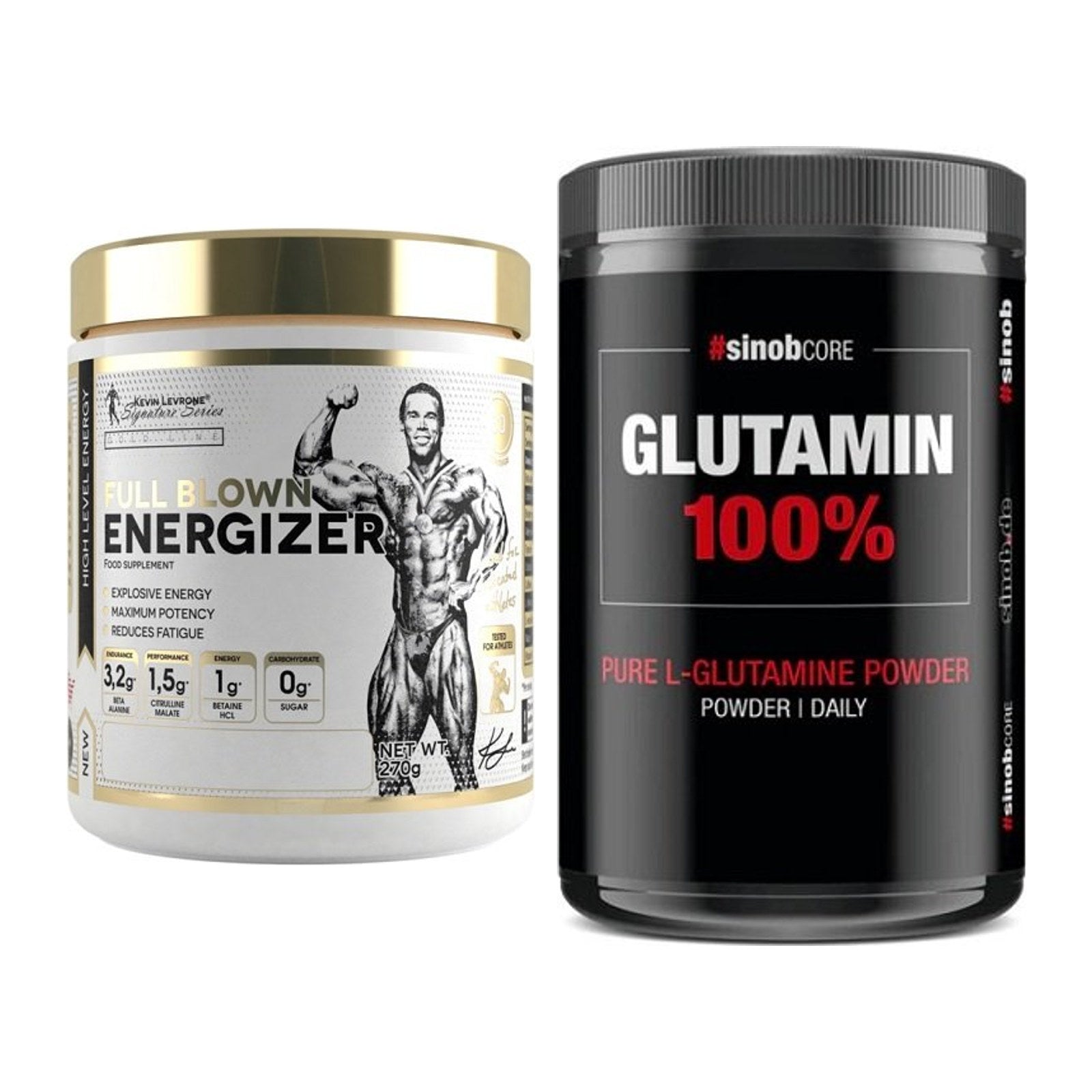 Trainings-Set: Kevin Levrone Full Blown + Sinob Core L-Glutamin – alle enthaltenen Artikel