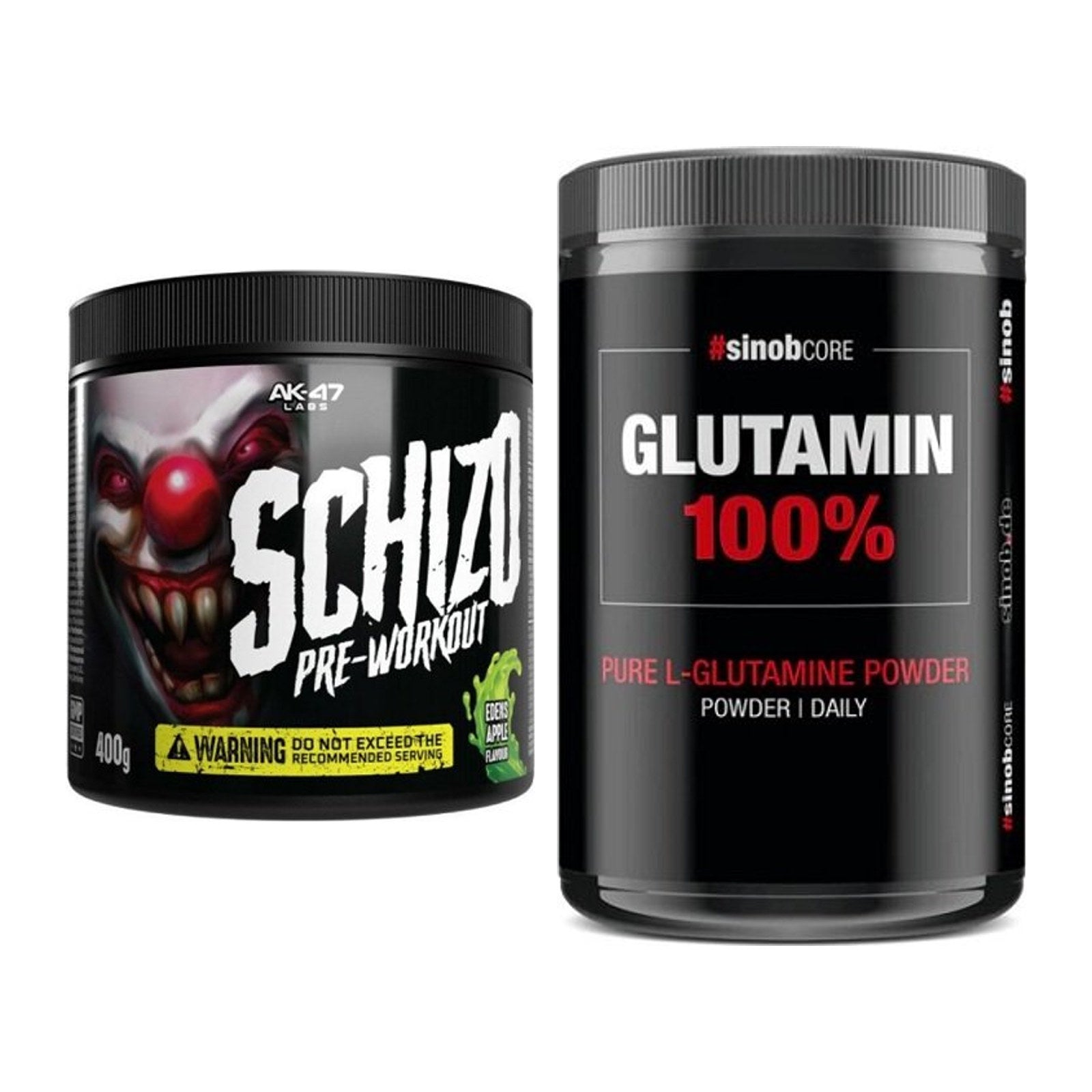 Trainings-Set: AK47 Labs Schizo Pre-Workout + Sinob Core L-Glutamin – alle enthaltenen Artikel