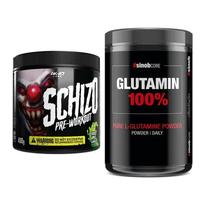 Trainings-Set: AK47 Labs Schizo Pre-Workout + Sinob Core L-Glutamin – alle enthaltenen Artikel