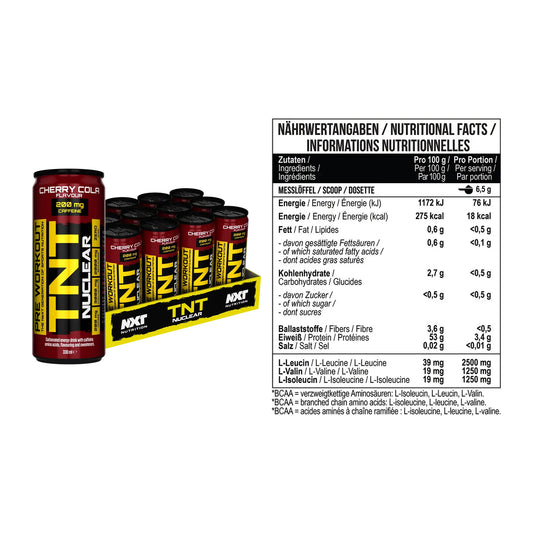 Trainings-Set: NXT Nutrition TNT NUCLEAR + MST BCAA Zero – alle enthaltenen Artikel