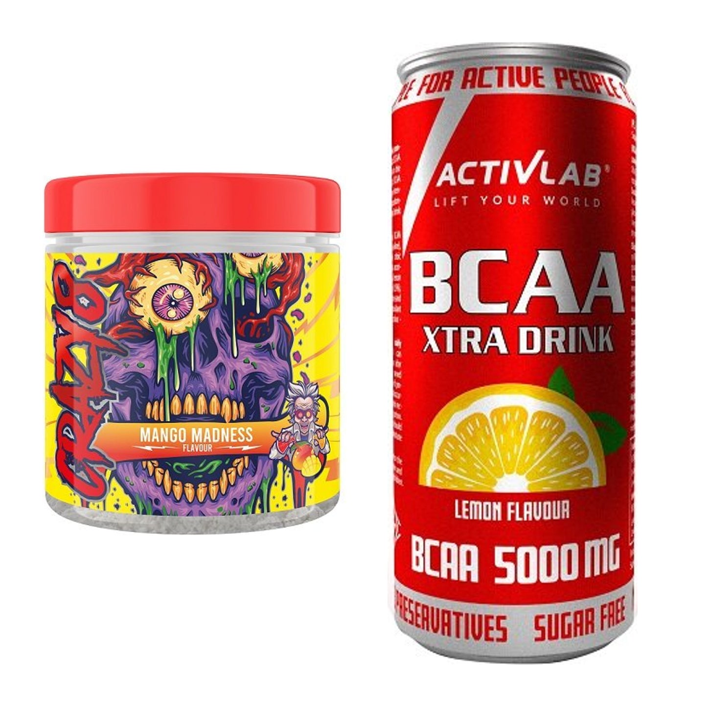 Trainings-Set: Swedish Supplements Crazy + Activlab BCAA Xtra Drink – alle enthaltenen Artikel
