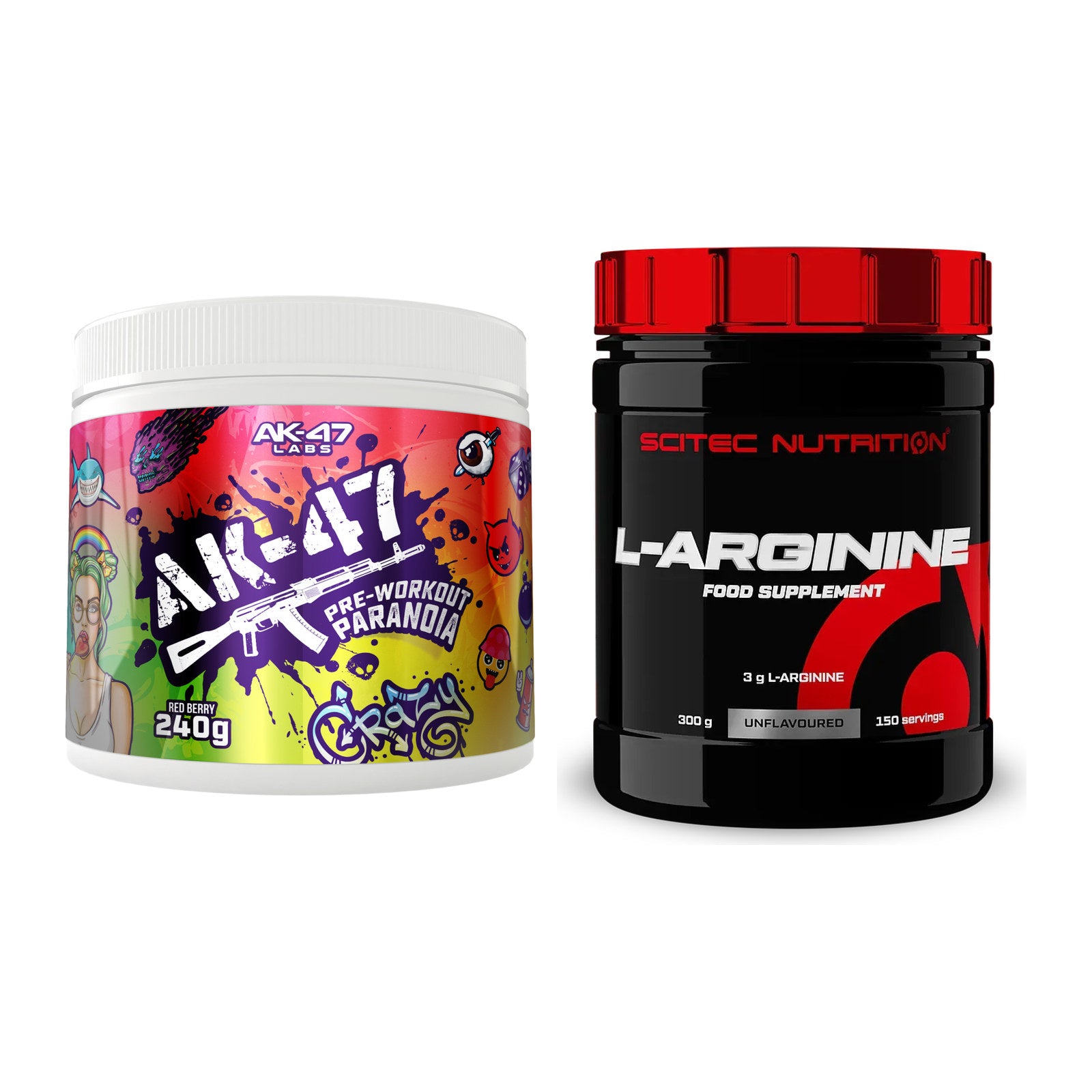 Trainings-Set: AK47 Labs Pre-Workout Paranoia + Scitec Arginin – alle enthaltenen Artikel