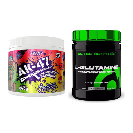 Trainings-Set: AK47 Labs Pre-Workout Paranoia + Scitec L-Glutamin – alle enthaltenen Artikel