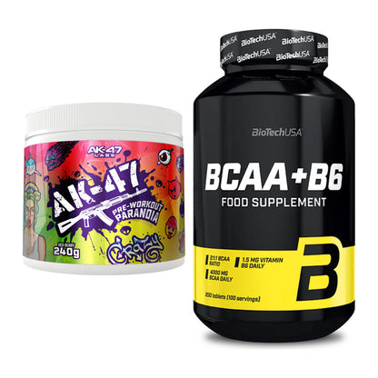 Trainings-Set: AK47 Labs Pre-Workout + BioTech BCAA+B6 200 Tabl – alle enthaltenen Artikel