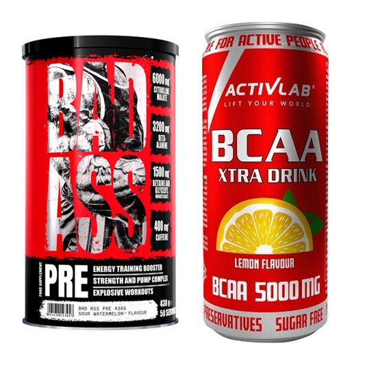 Trainings-Set: BAD ASS Pre + Activlab BCAA Xtra Drink 5000mg – alle enthaltenen Artikel