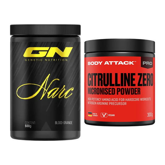 Zestaw treningowy: GN Narc + Body Attack 100% Cytrulina Zero - wszystkie elementy w zestawie