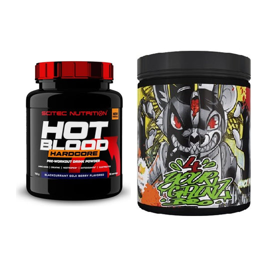 Træningssæt: Scitec Hot Blood Hardcore + BPS-Pharma EAA's 4Your - alle varer inkluderet