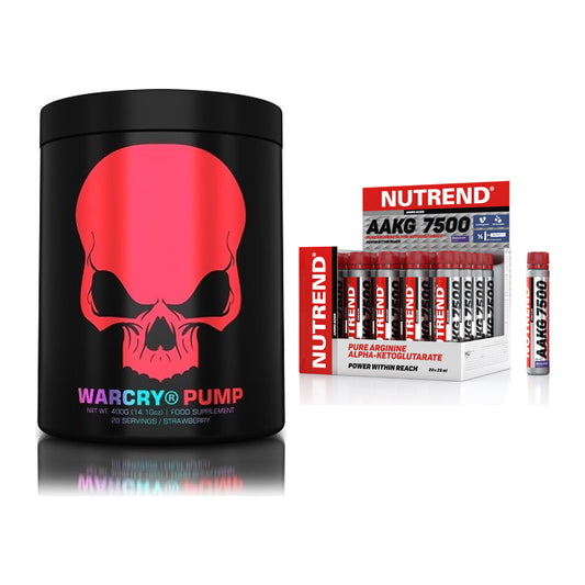 Trainings-Set: Genius Nutrition Warcry PUMP + Nutrend AAKG 7500 Shots – alle enthaltenen Artikel