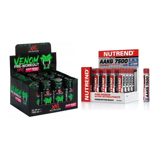 Trainings-Set: XXL Nutrition Venom Shot + Nutrend AAKG 7500 Shots – alle enthaltenen Artikel