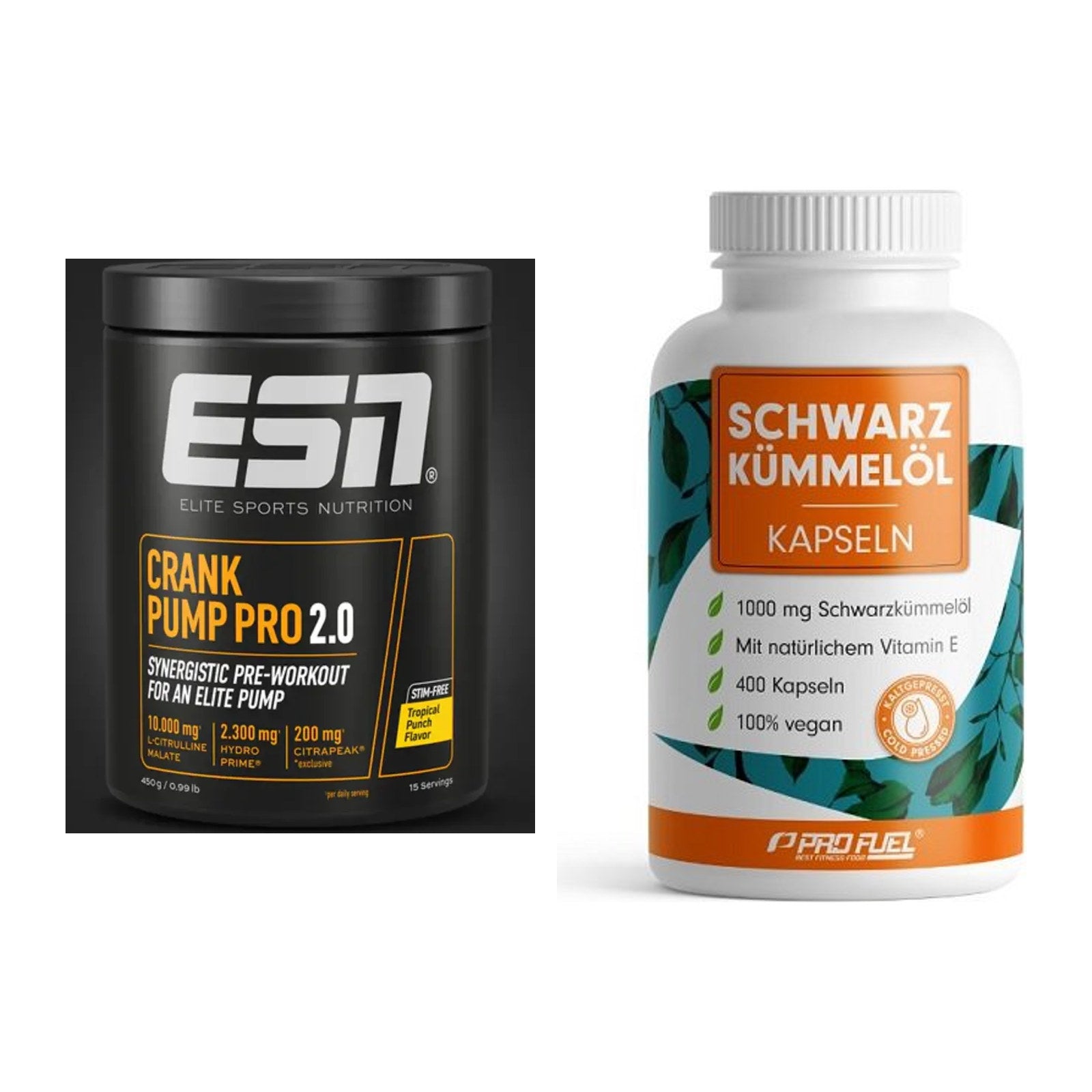 Trainings-Set: ESN Crank Pump Pro 2.0 + ProFuel Schwarzkümmelöl – alle enthaltenen Artikel