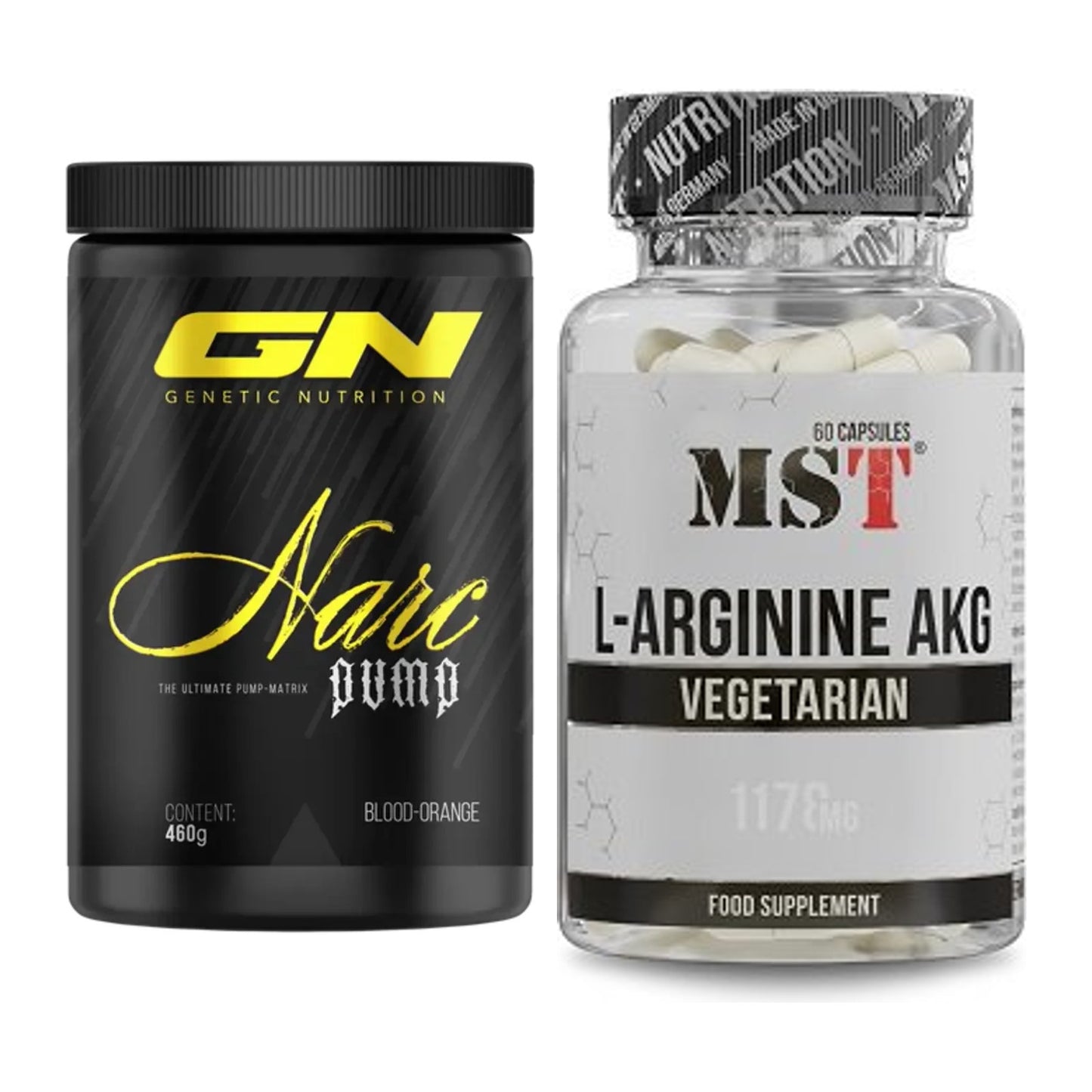 Trainings-Set: GN Narc Pump + MST Arginin AAKG 1178mg – alle enthaltenen Artikel