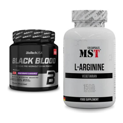 Trainings-Set: BioTech Black Blood CAF + MST L-Arginine 120 Kaps. – alle enthaltenen Artikel
