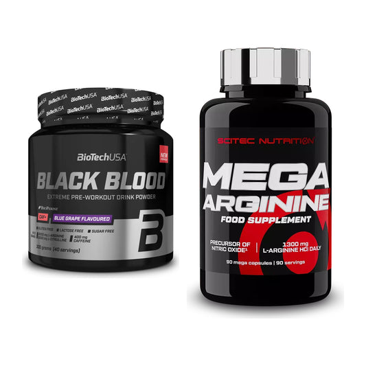 Trainings-Set: BioTech Black Blood CAF + Scitec Mega Arginine – alle enthaltenen Artikel