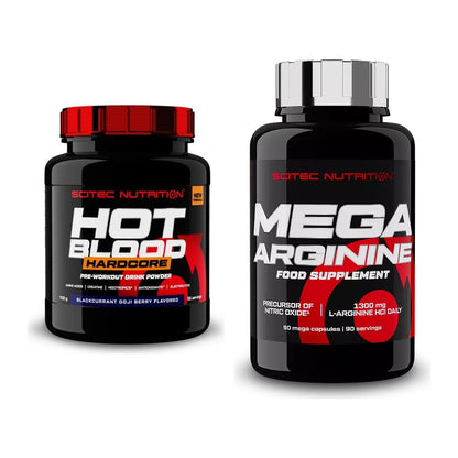 Trainings-Set: Scitec Hot Blood Hardcore + Scitec Mega Arginine – alle enthaltenen Artikel