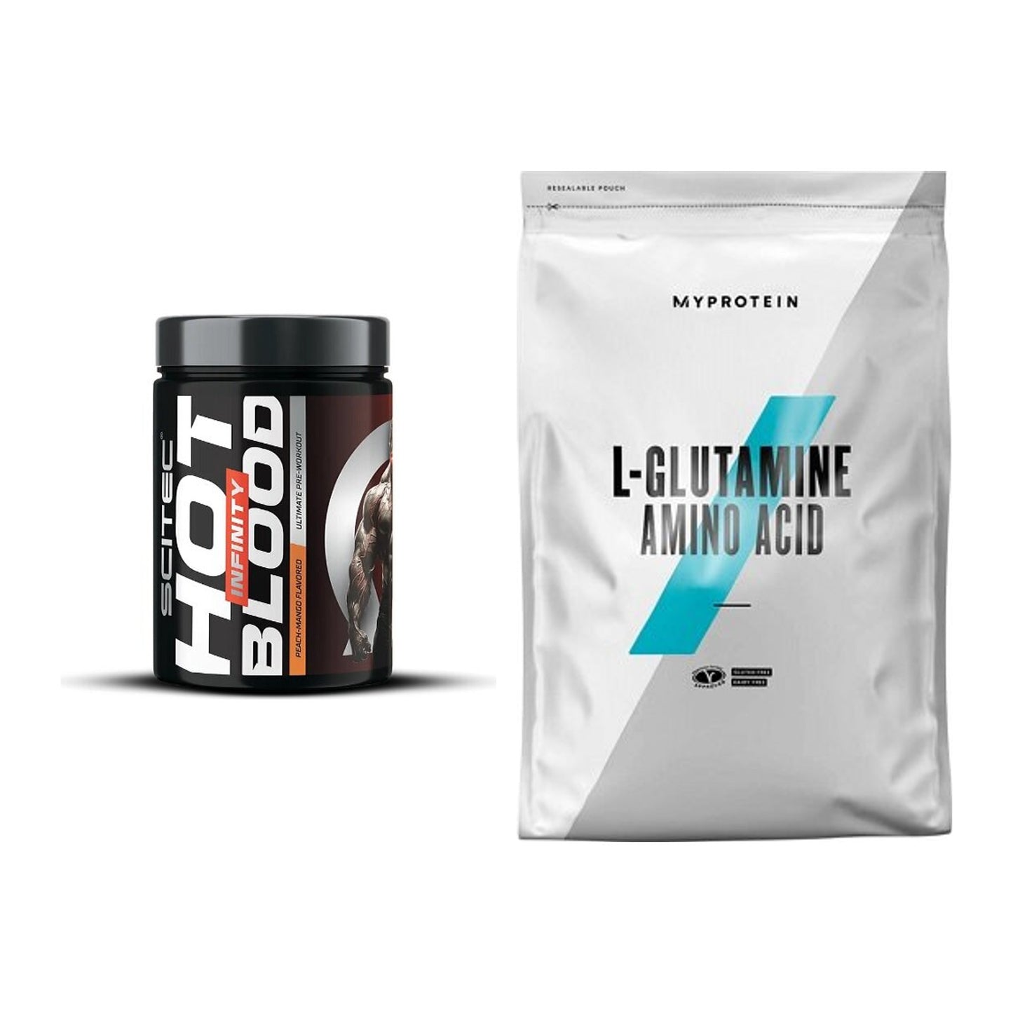 Trainings-Set: Scitec Hot Blood INFINITY + MyProtein Glutamin – alle enthaltenen Artikel